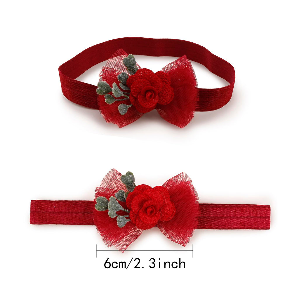 BFNAAgirl nylon flower headband set, ideal for Christmas or festival outfits.