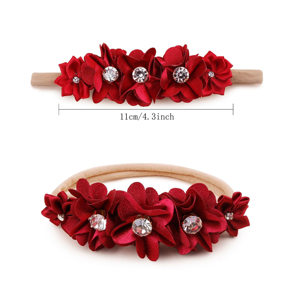 BFNAAgirl floral headband nylon crown 4 features back cotton pad to reduce marks and improve comfort