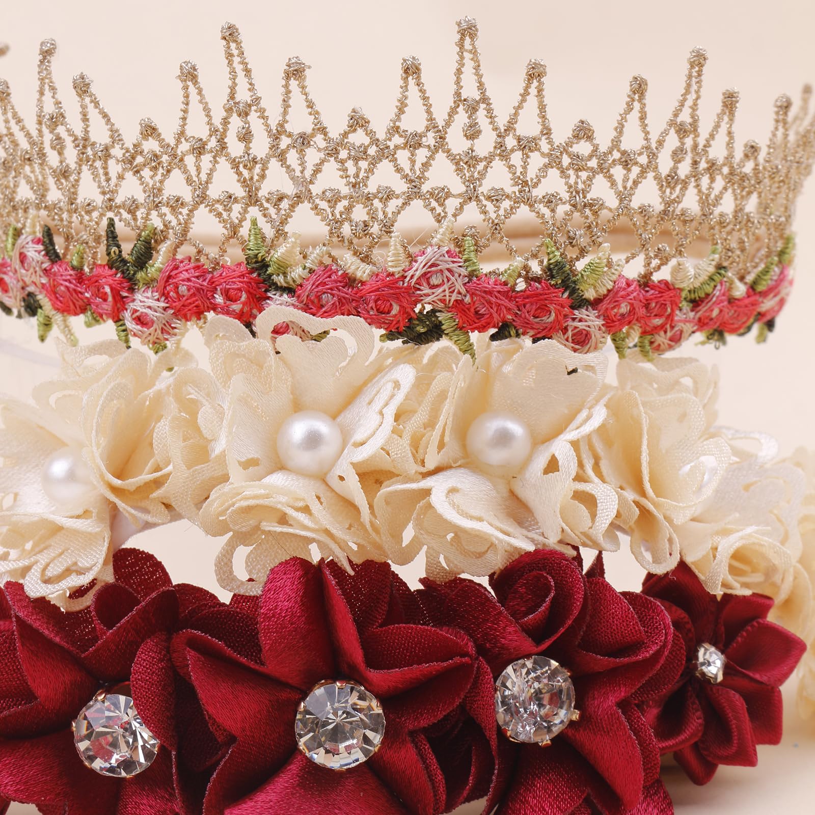 BFNAAgirl floral headband nylon crown 6 uses kid-safe materials suitable for parties and photos