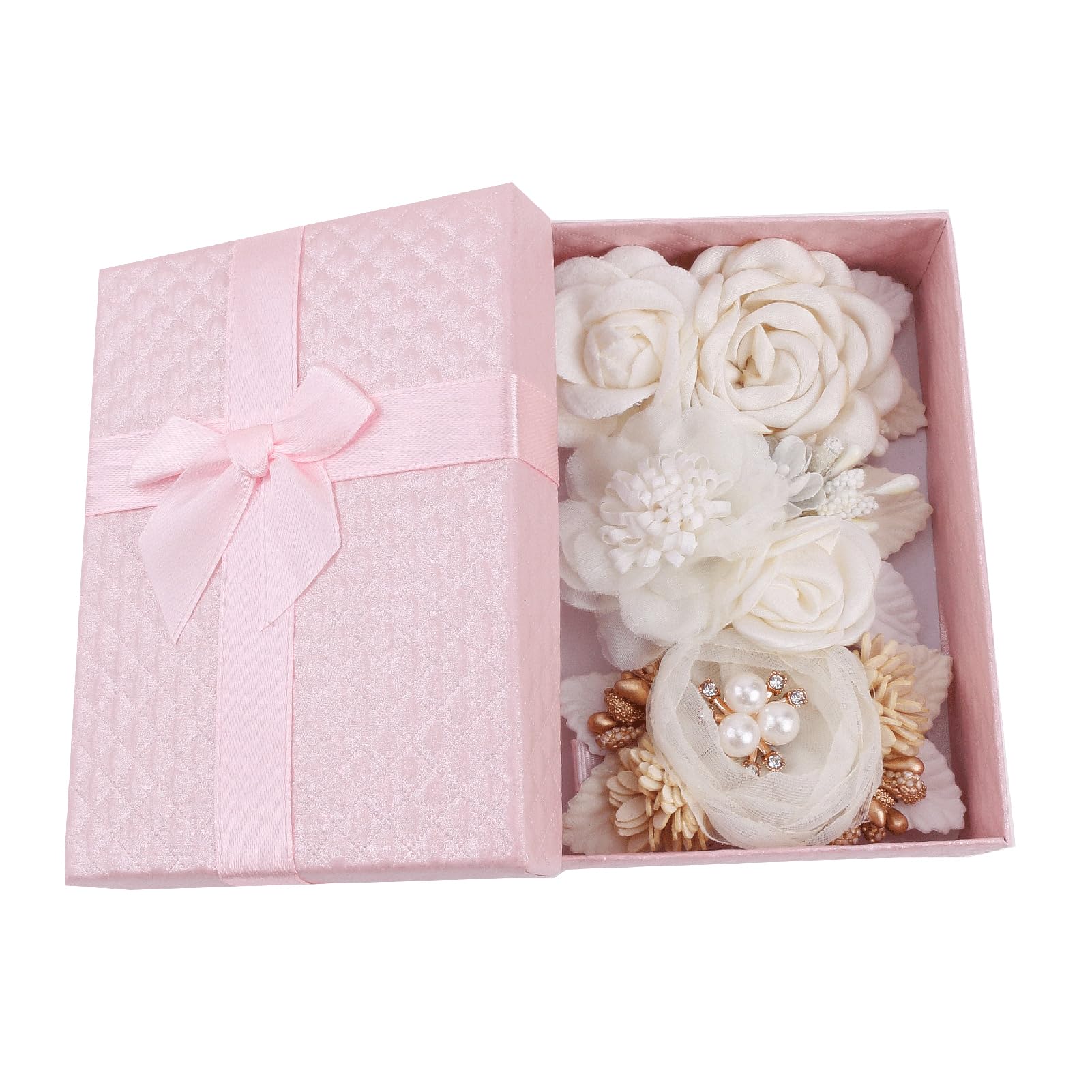 BFNAAgirl flower hair clip in gift-ready box showcase.