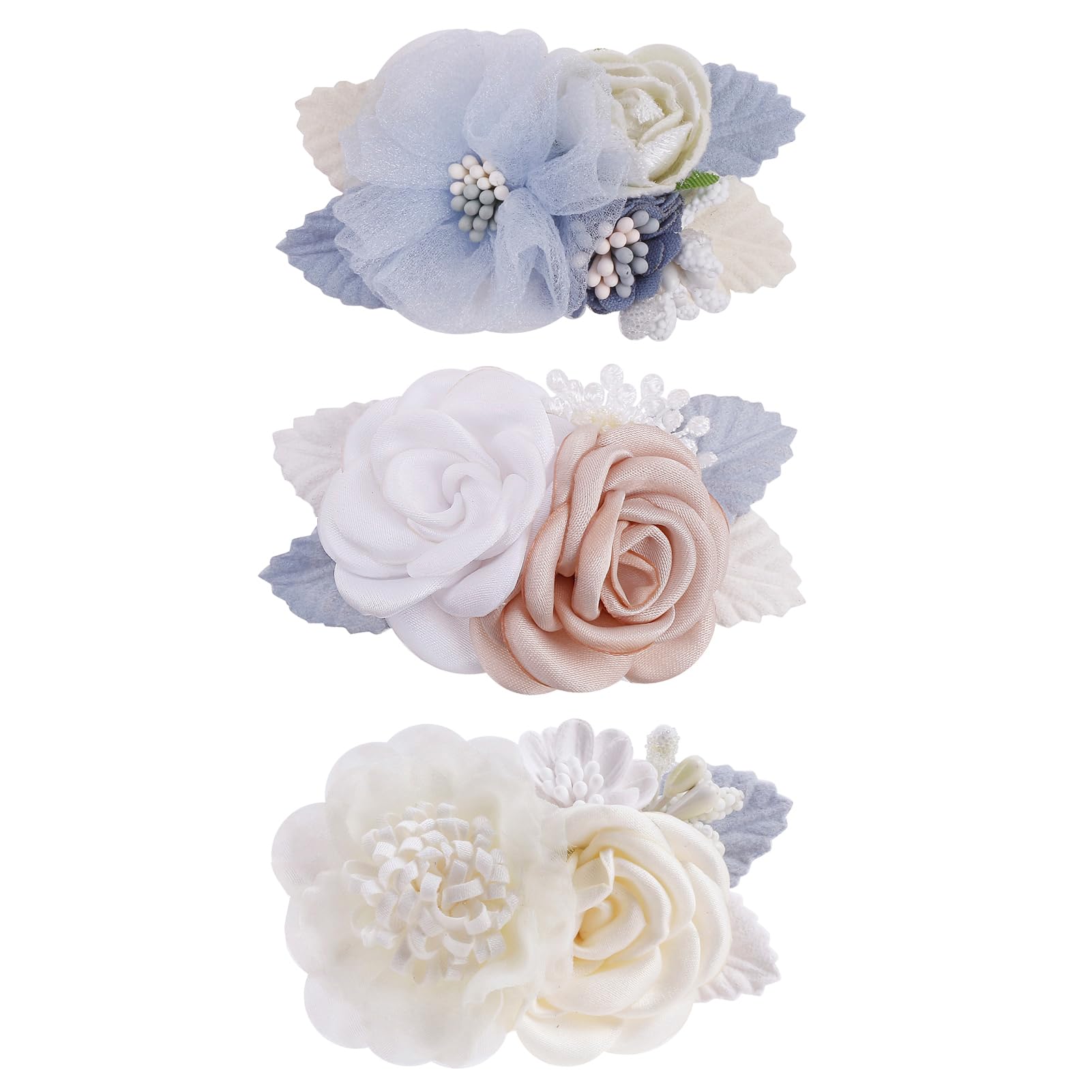 BFNAAgirl flower hair clip closeup with delicate petals and secure heat-sealed ends.