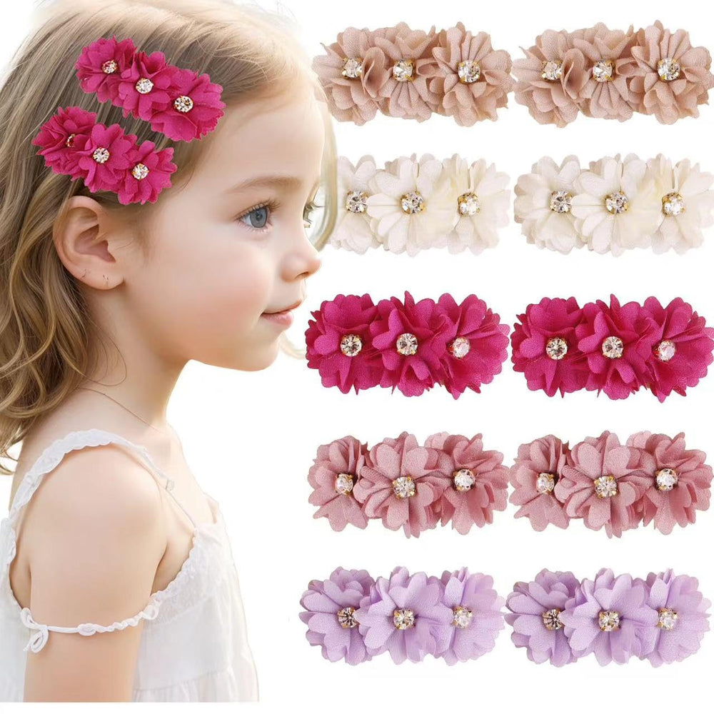 BFNAAgirl flower hair clip closeup shows vibrant petals with secure alligator clip for lasting hold