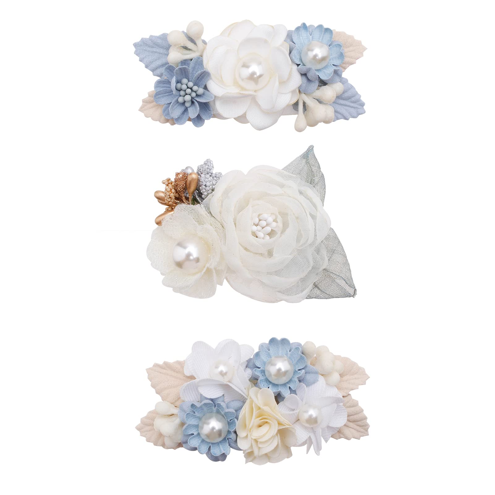 BFNAAgirl flower hair clip set 3pcs shown for everyday wear and cute photo props.