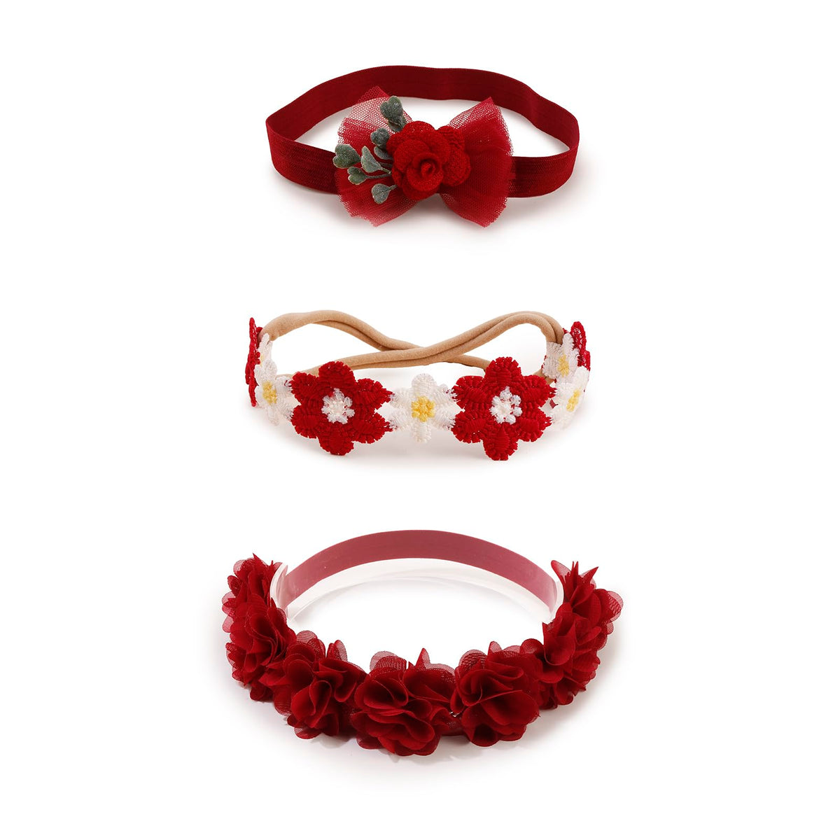 BFNAAgirl new-model nylon headband with flowers, ideal for newborn photography.