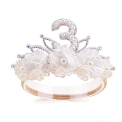 BFNAAgirl nylon flower headband features back cotton pad for gentle wear.