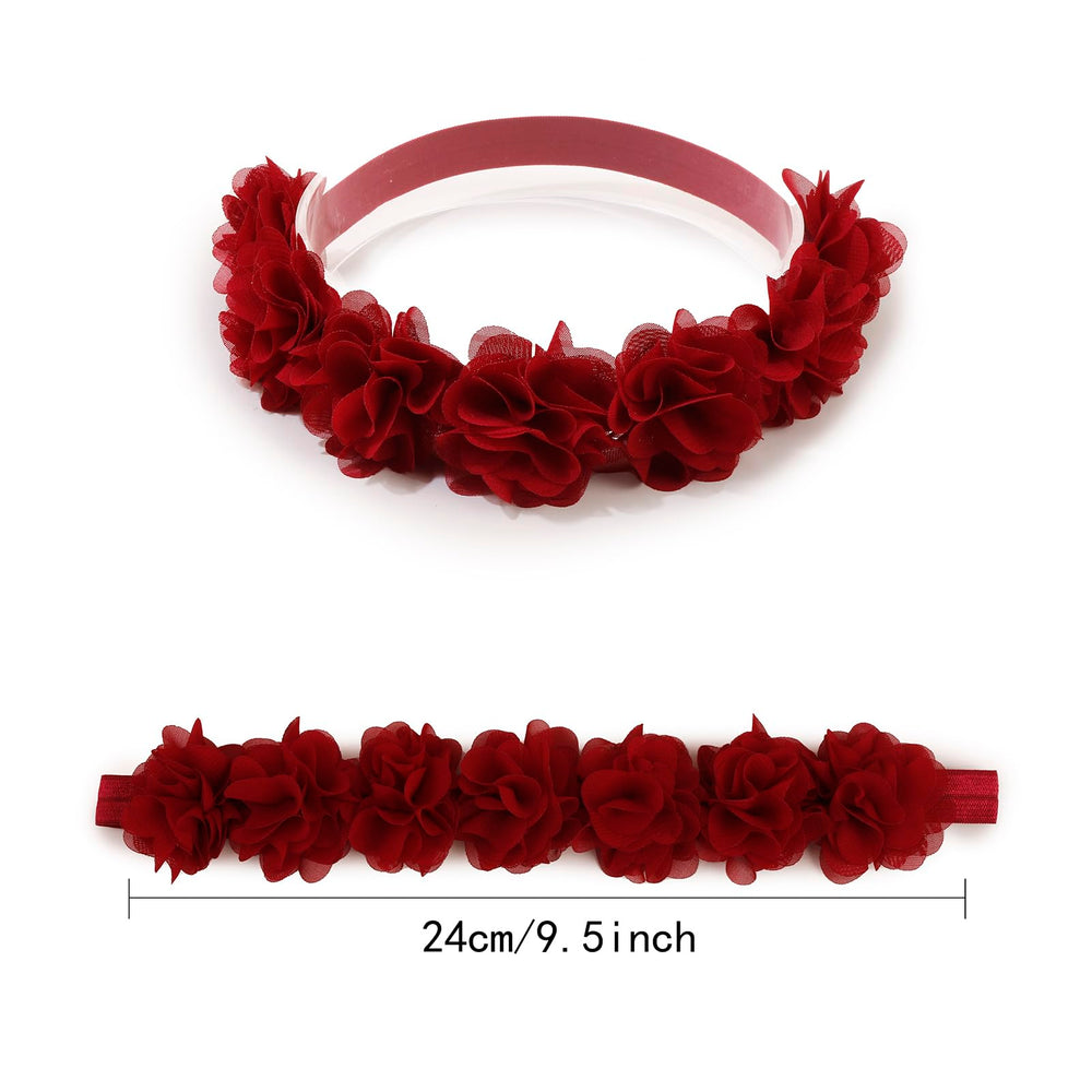 BFNAAgirl 3pc headbands, adjustable nylon band for growing infants and toddlers.