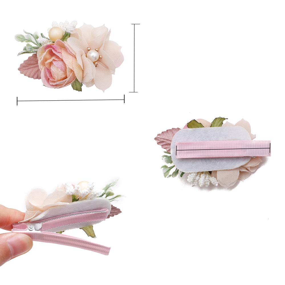 BFNAAgirl pink flower bows sparkle on party-ready hairstyles.