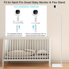 BFYTN baby-monitor floor stand adjustable base and height for flexible viewing angles.