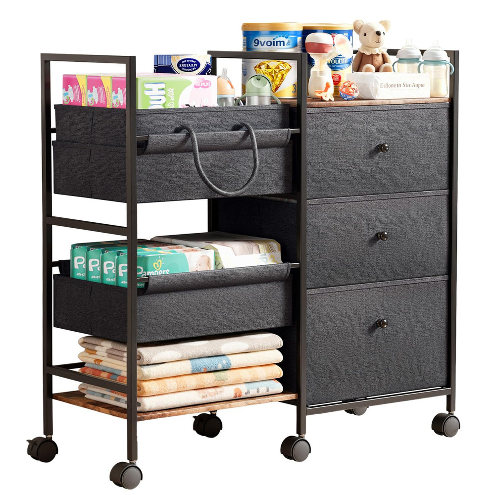 BG-BABYGO 2-in-1 diaper caddy top detachable for on-the-go organization and quick access.