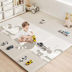 BG-BABYGO baby-floor-play-mat 47x47 laid flat for roomy tummy time and safe play.