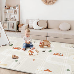 BG-BABYGO Baby Play Mat folded for portable indoor or outdoor play.