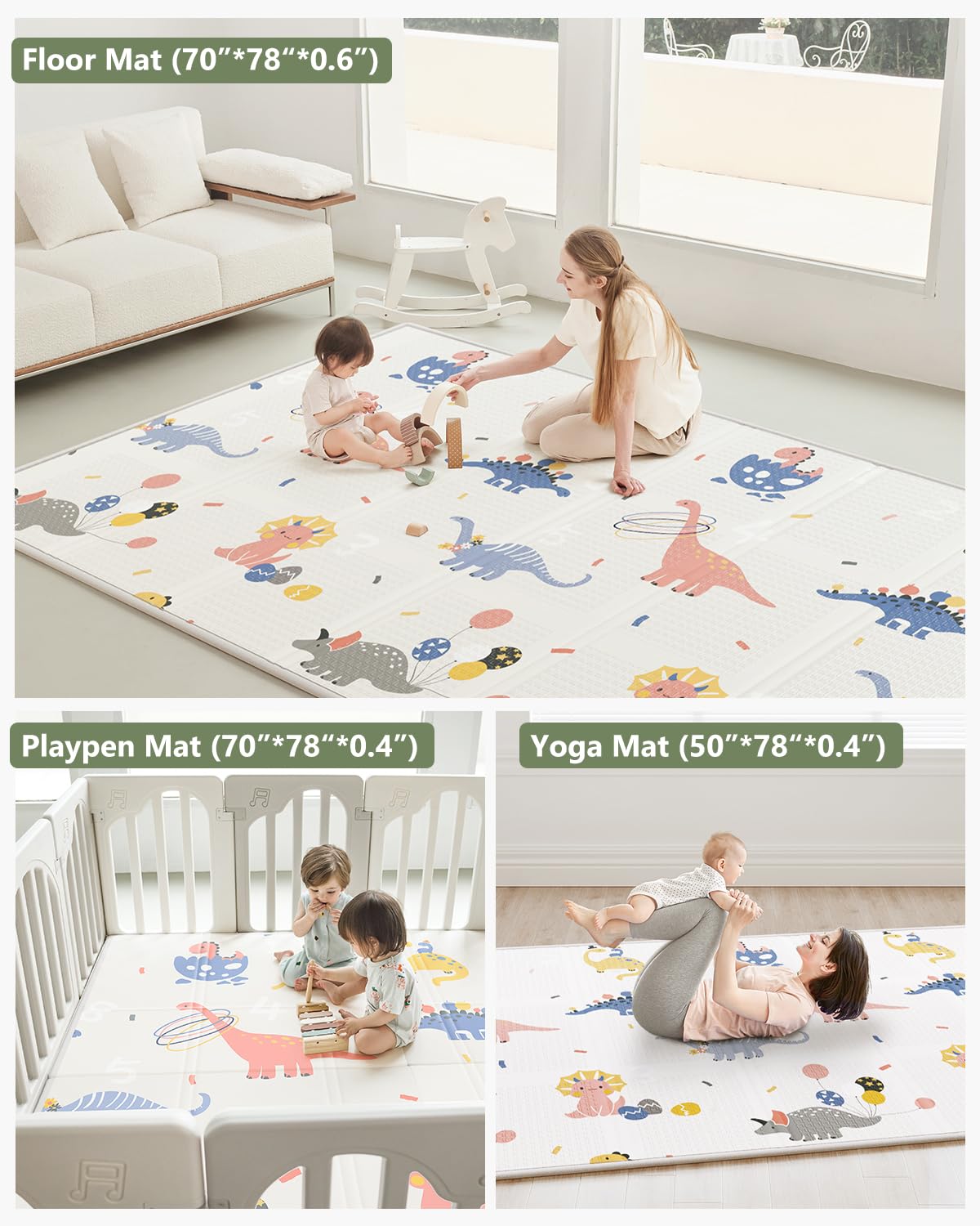 BG-BABYGO durable surface resists tearing during tummy time
