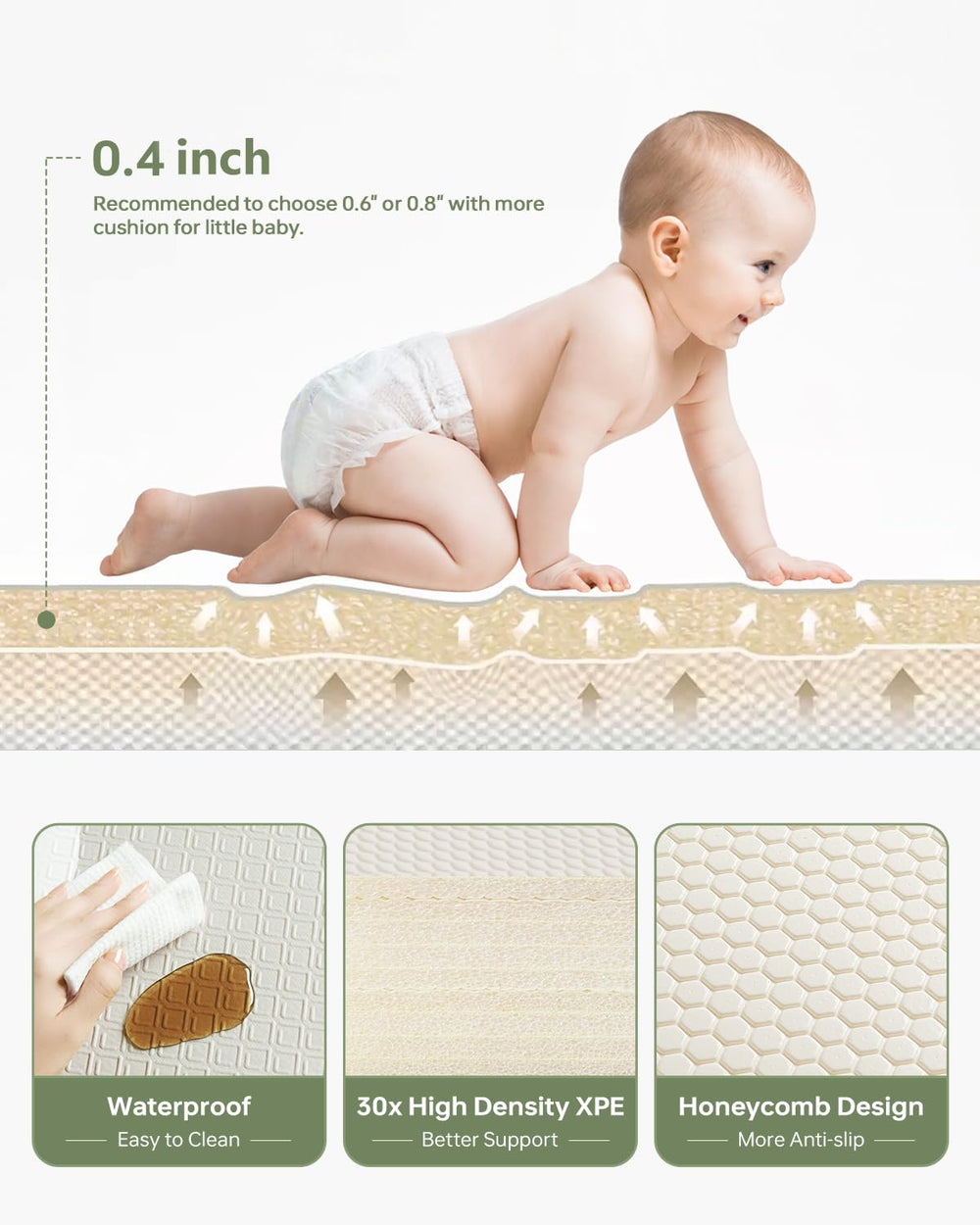 BG-BABYGO waterproof surface makes cleanup quick after spills.