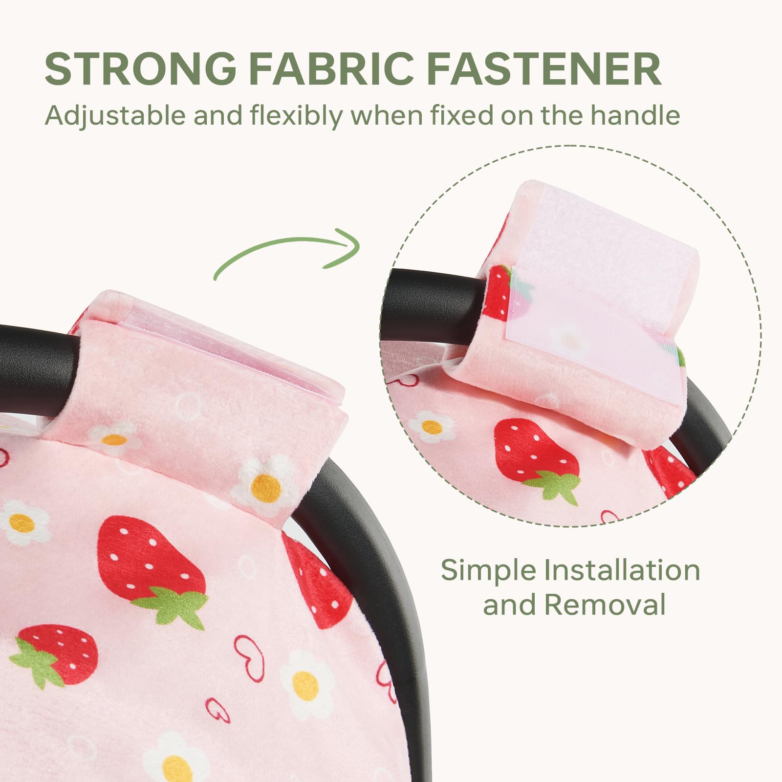 BG-BABYGO pink strawberry stroller-compatibility highlights versatile use during outings