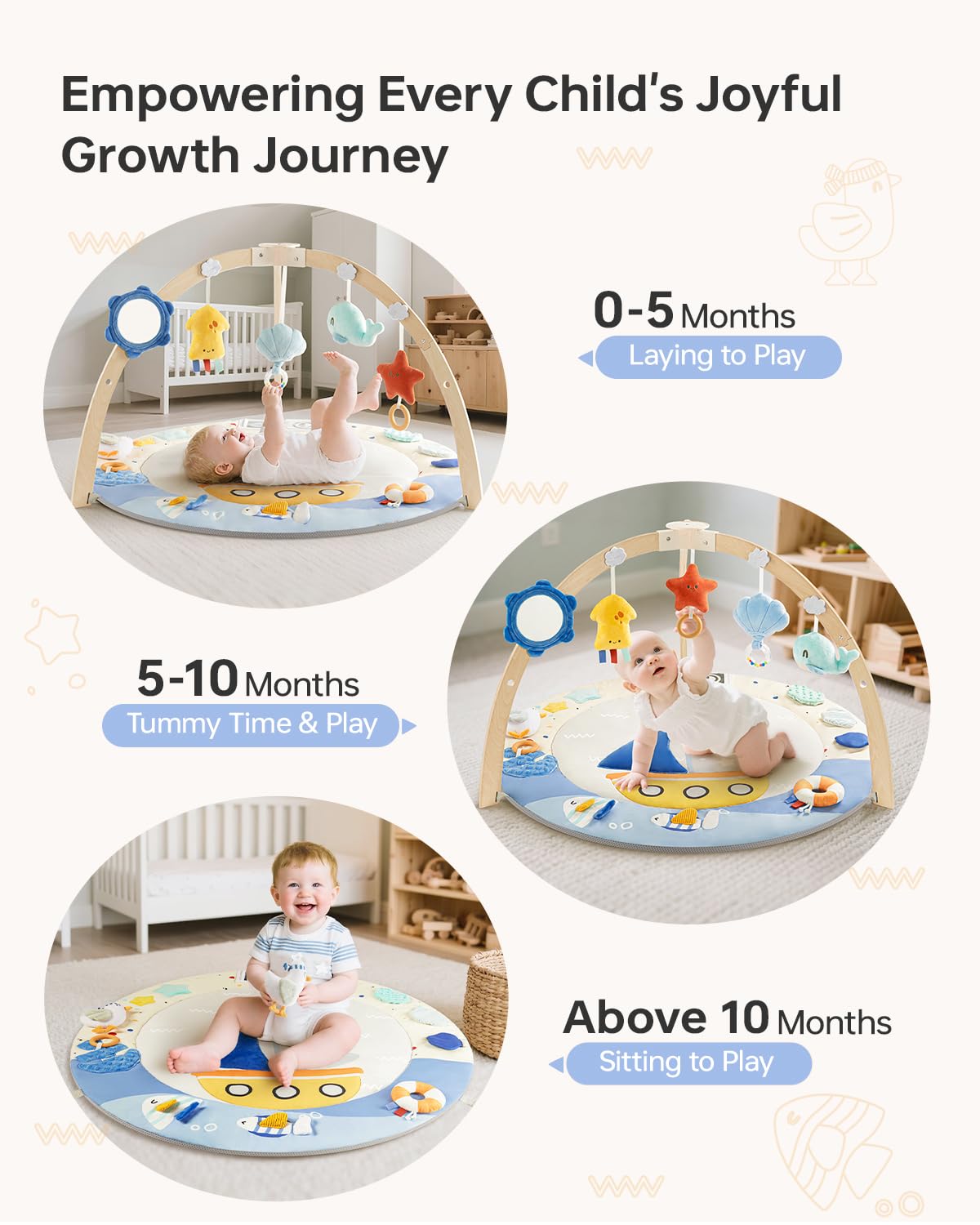 BG-BABYGO detachable toys promote fine motor practice during guided sessions