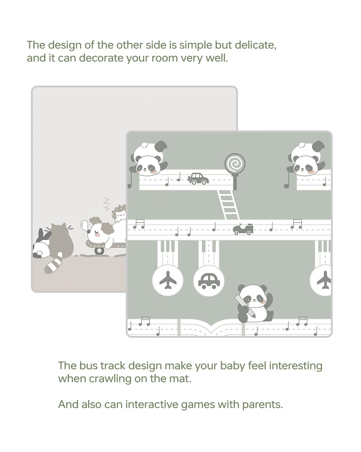 BG-BABYGO reversible-sleeping-animals-pattern doubles as cute home decor.