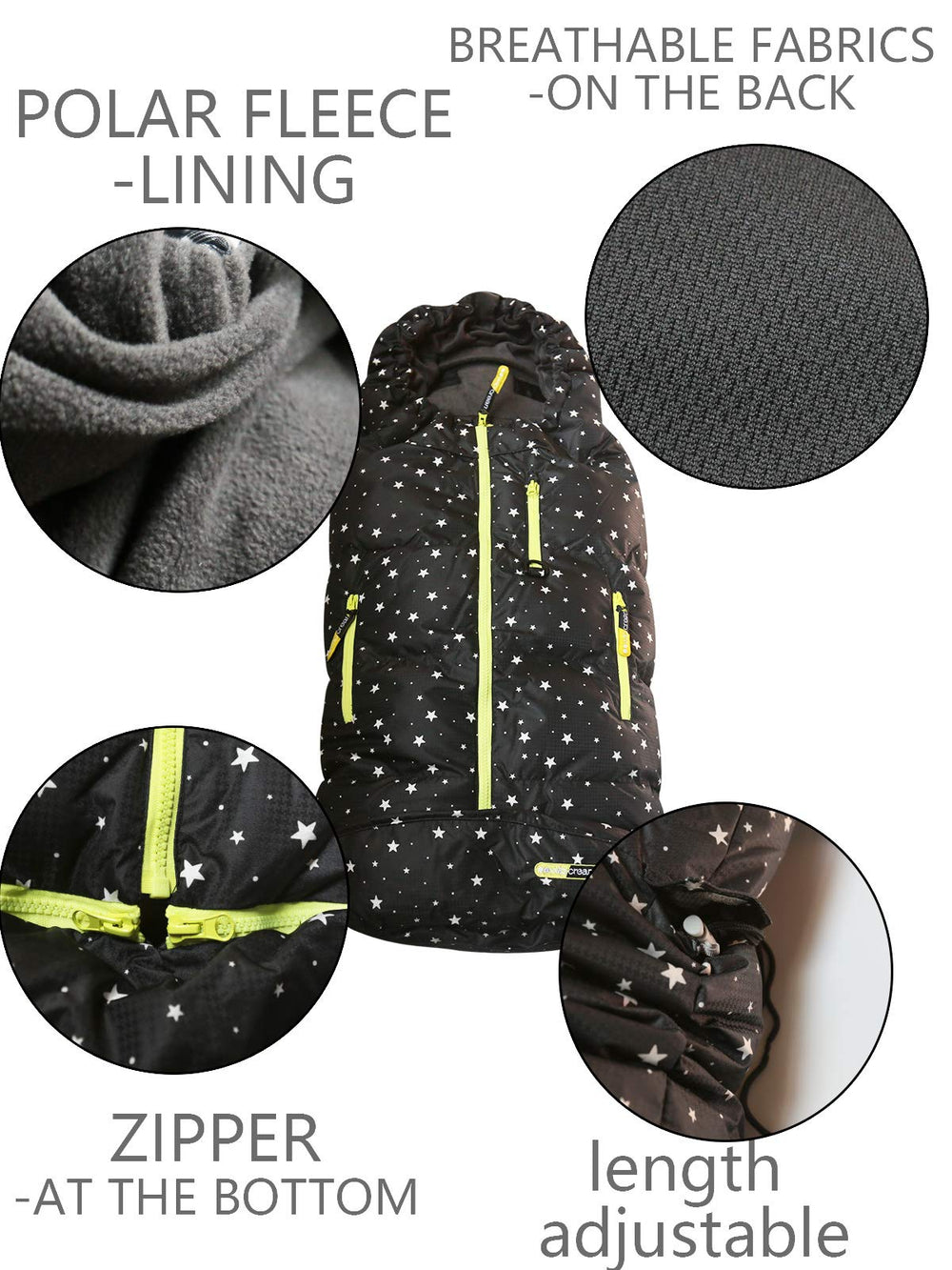 BGX Wipcream two-way bottom zip enables airflow when needed