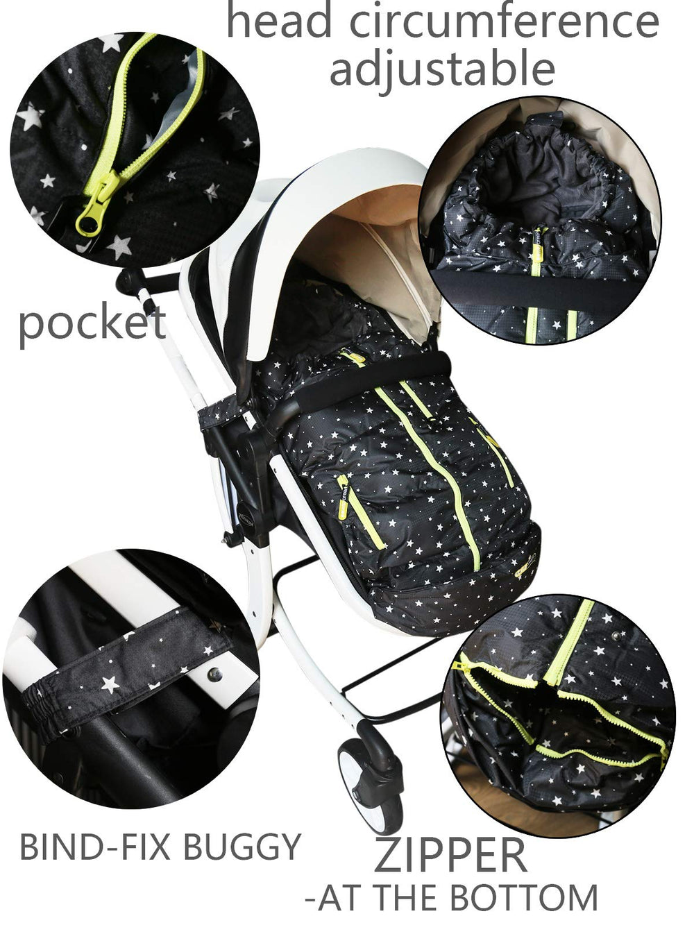 BGX Wipcream center zip design eases getting baby in and out