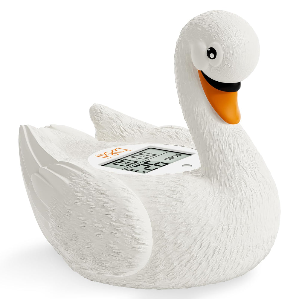 B&H baby-bath-thermometer-floating-swan floats like a swan for safe water temperature checks.