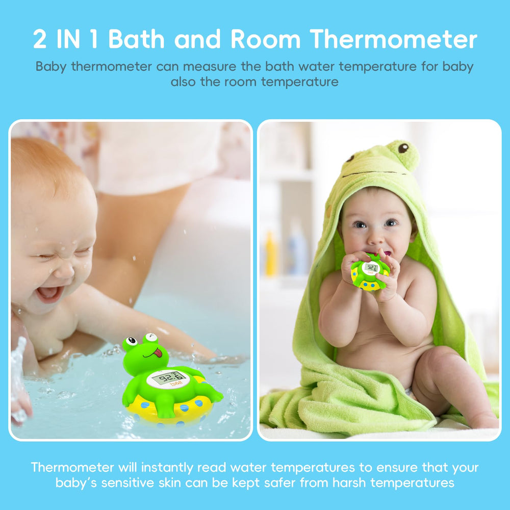B&amp;H thermometer shown in nursery with stand-alone function for room use.