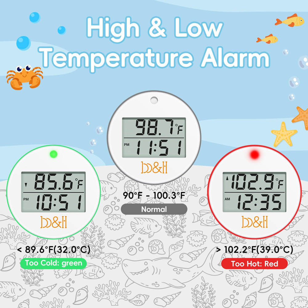 B&H shark thermometer room temp display aids nursery climate awareness during baths