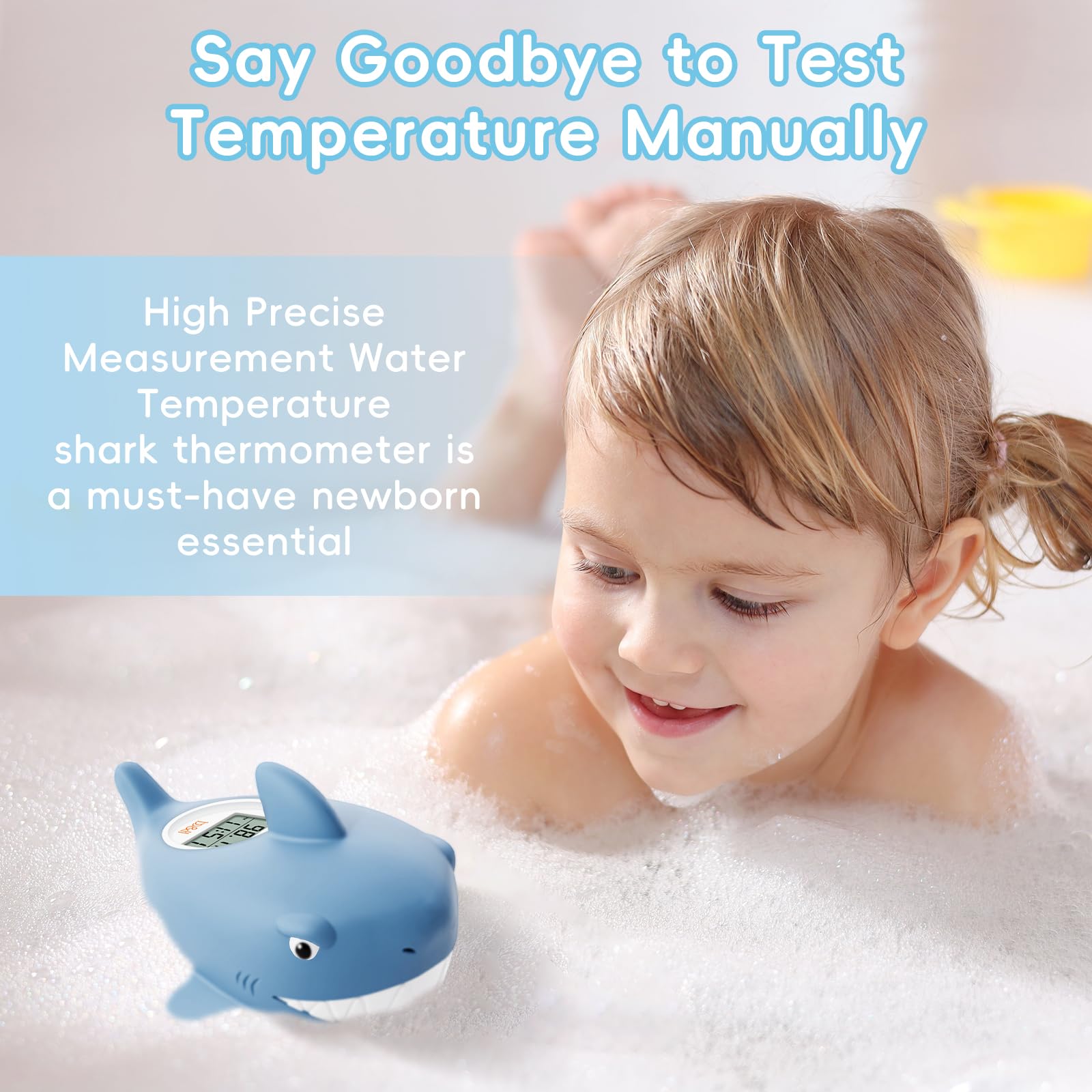 B&H baby bath thermometer water temp display helps adjust water to comfortable levels