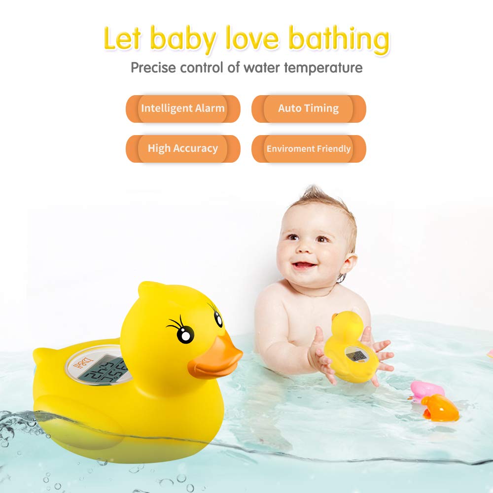 b&h Baby Thermometer Lady Duck LCD display shows Celsius and Fahrenheit
