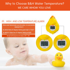 B&amp;H Baby Thermometer time-display shows bath duration at a glance.