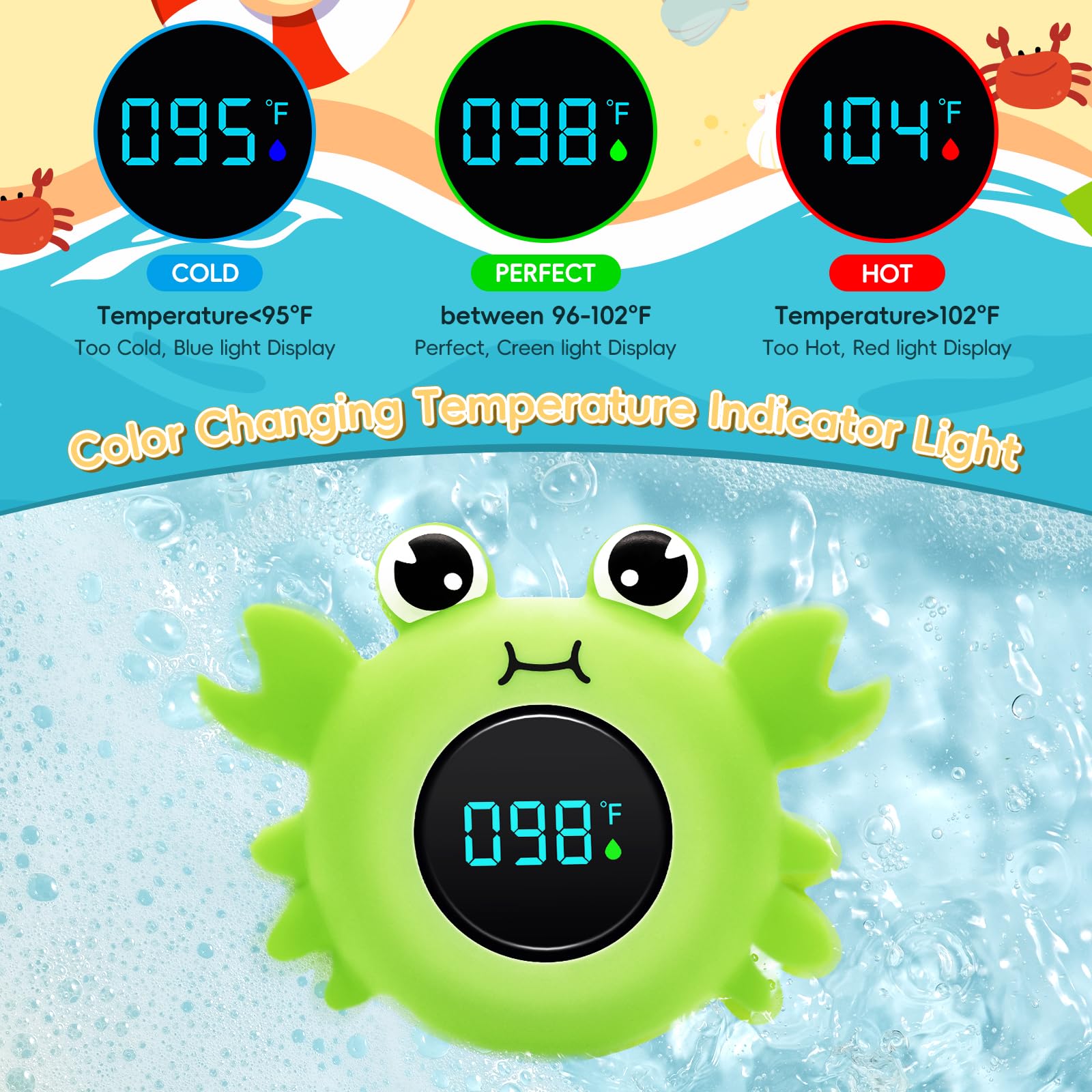 B&H hot-cold indicators help identify safe bath temperatures at a glance