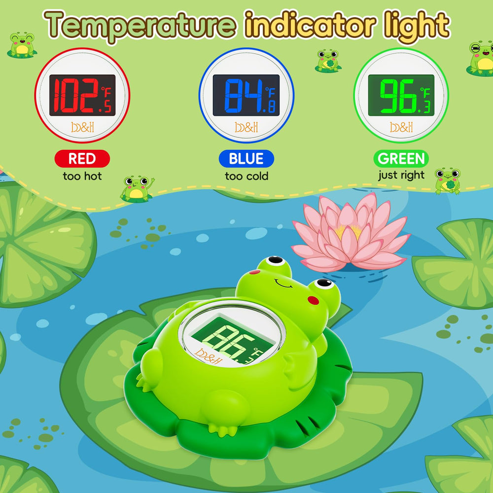 B&H thermometer shows red blue green indicators for bath temperature at a glance