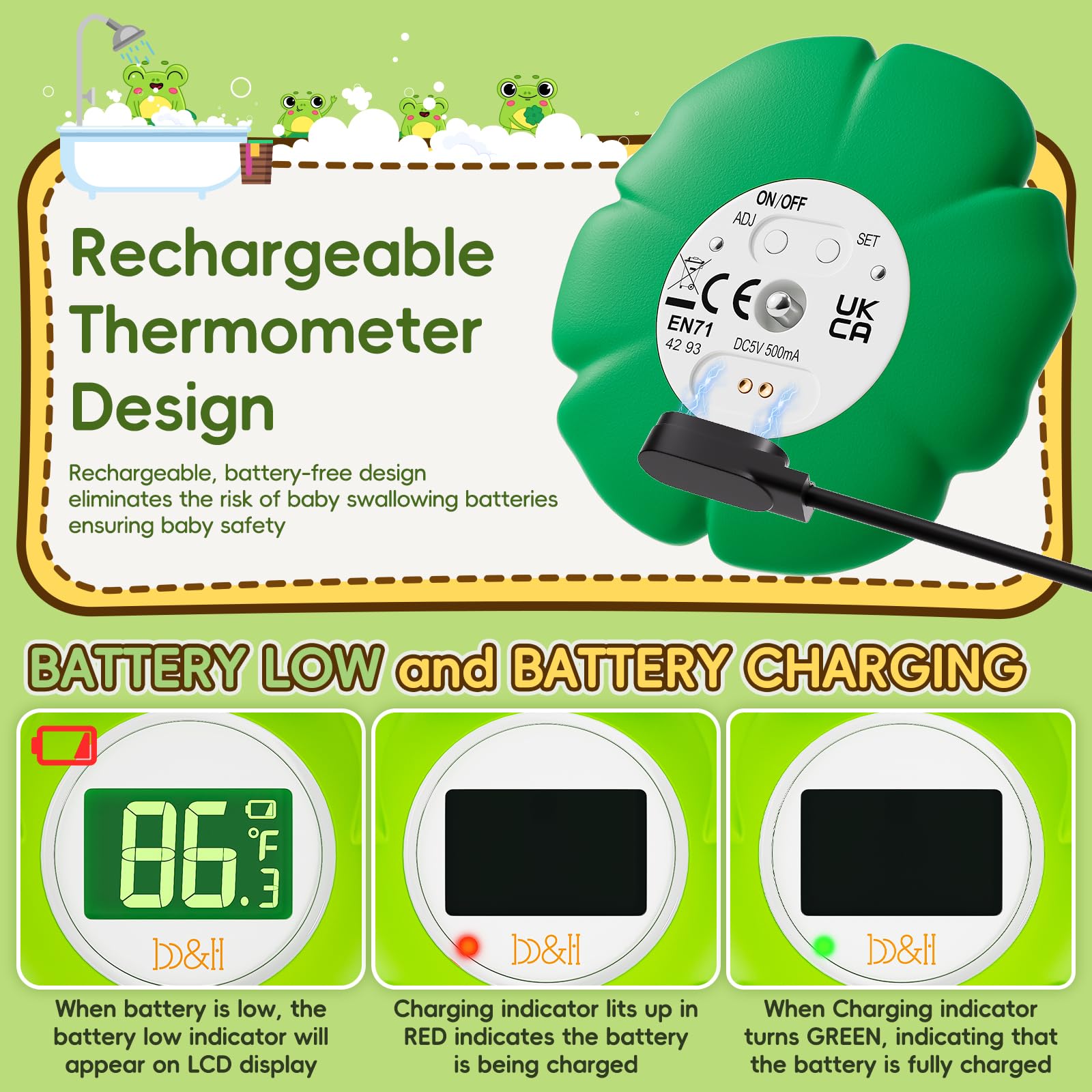 B&H thermometer uses magnetic charging for continuous, battery-free operation