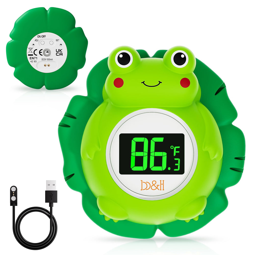 B&H Rechargeable Baby Bath Thermometer floats as a playful frog for real-time temperature reading