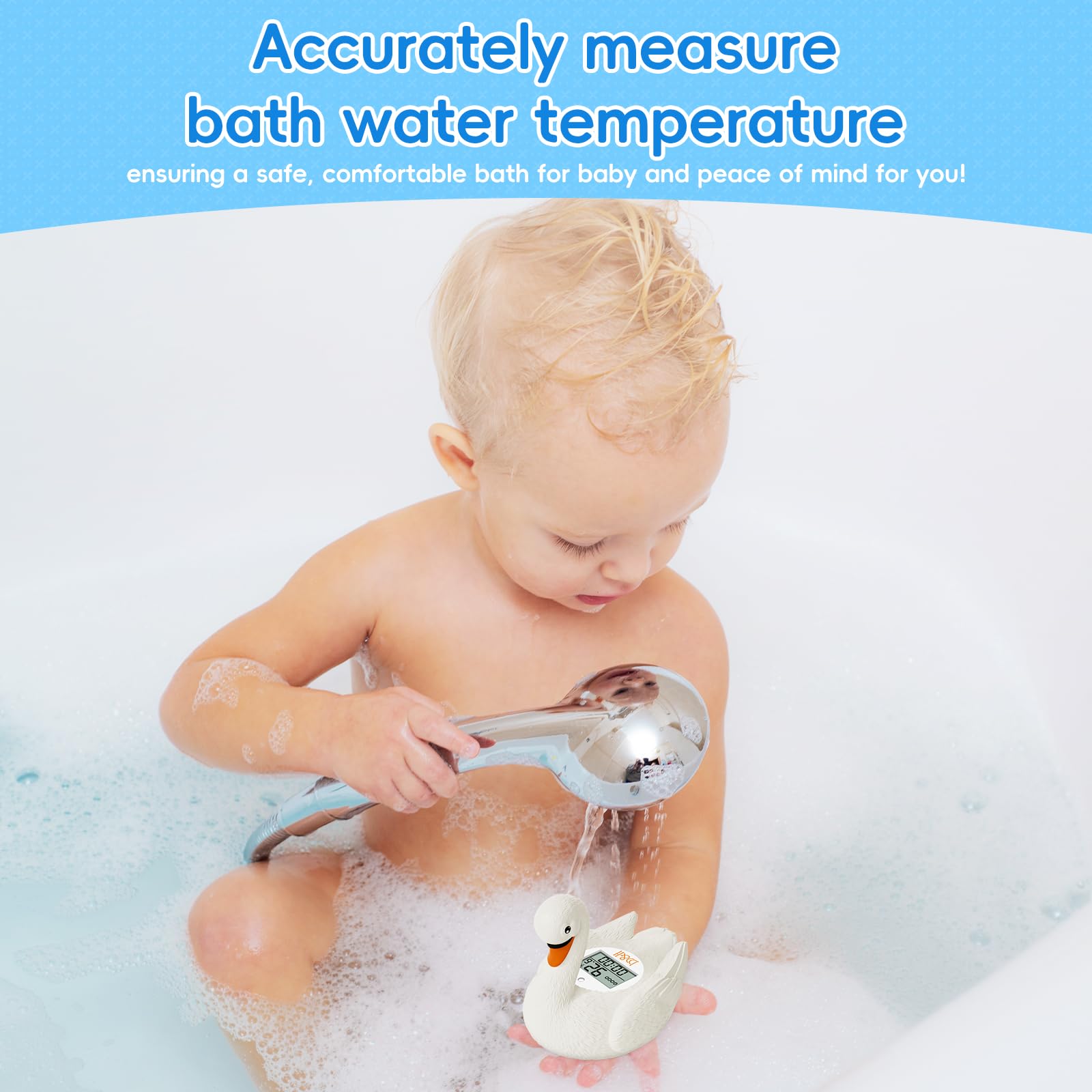 B&H swan-design engages kids with a friendly bath thermometer.