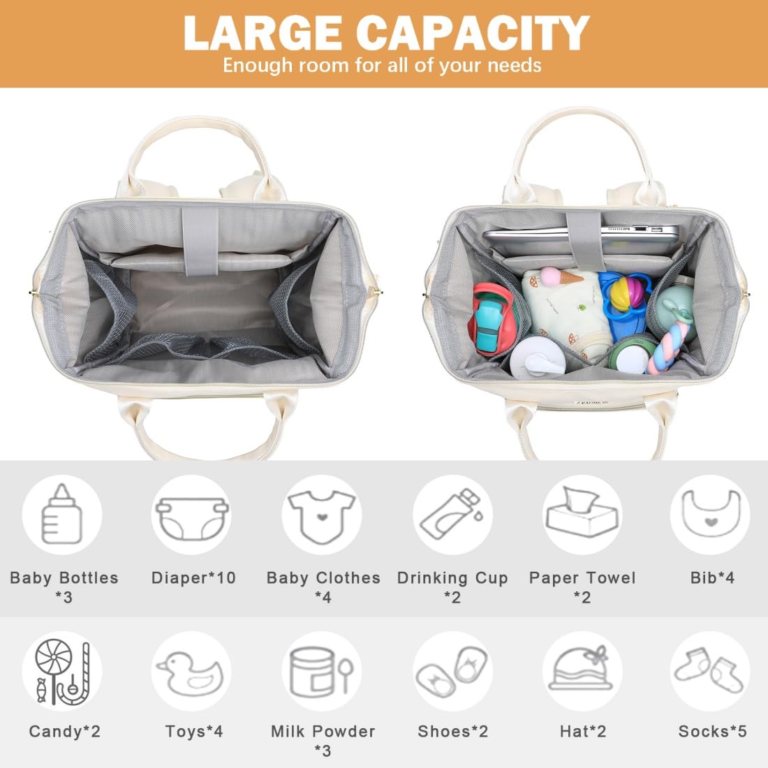 BHAFEM diaper bag with 15.6-inch laptop compartment for on-the-go work