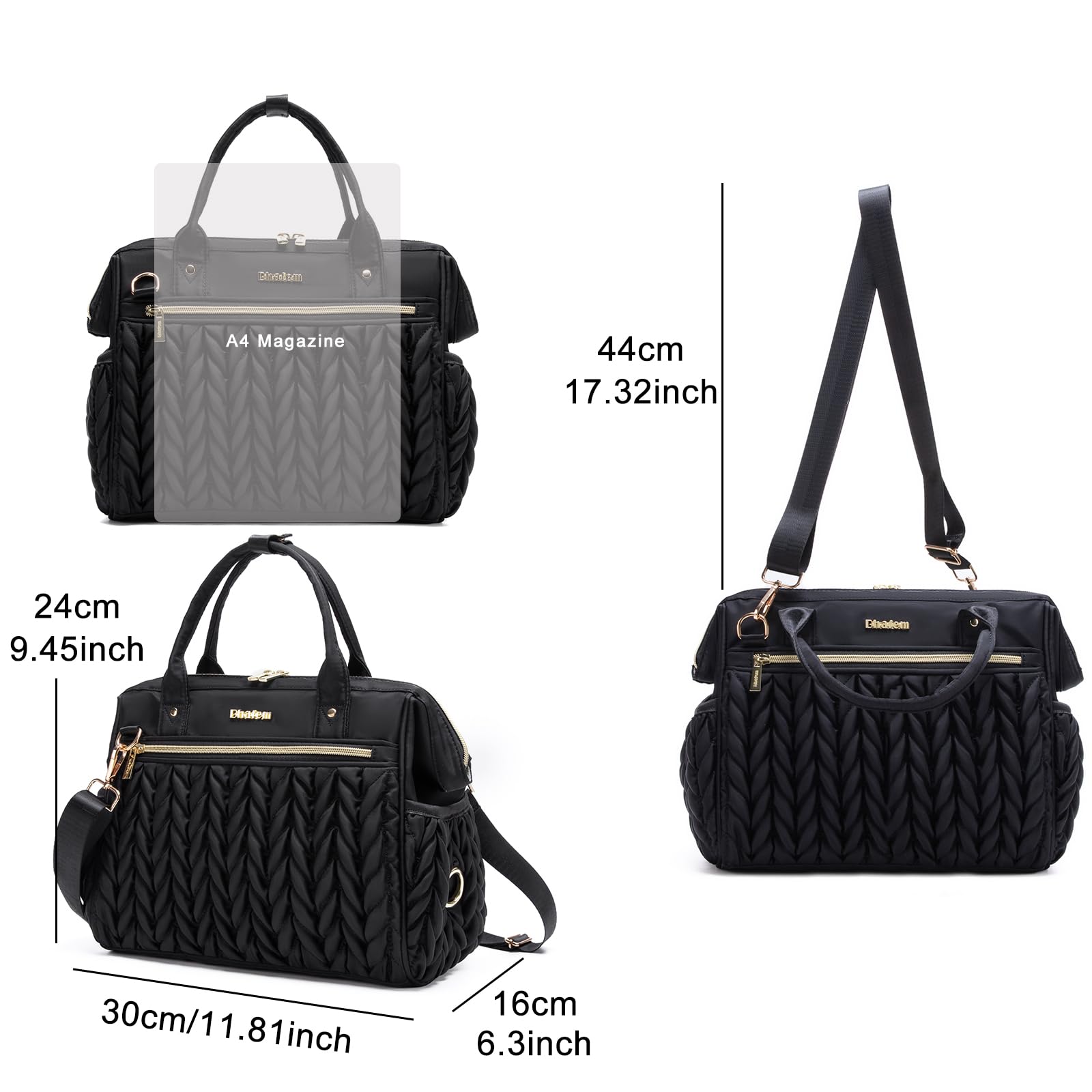 BHAFEM diaper bag small black backpack conversion offers versatile carrying options