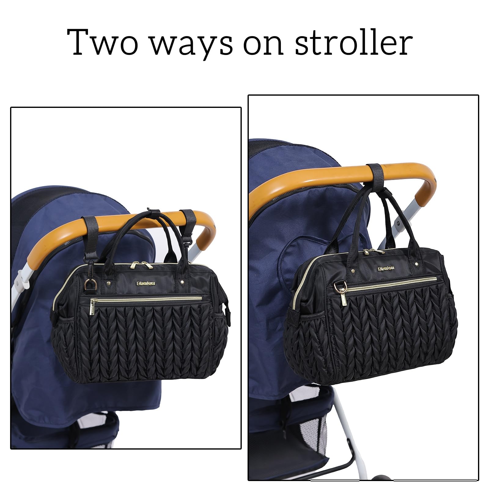 BHAFEM diaper bag small black gift-ready design suits new parents