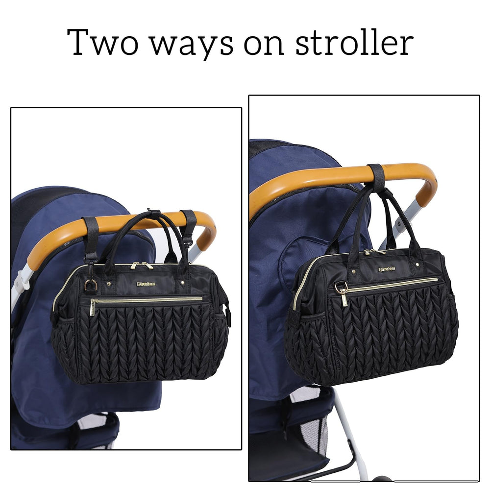 BHAFEM diaper bag small black gift-ready design suits new parents