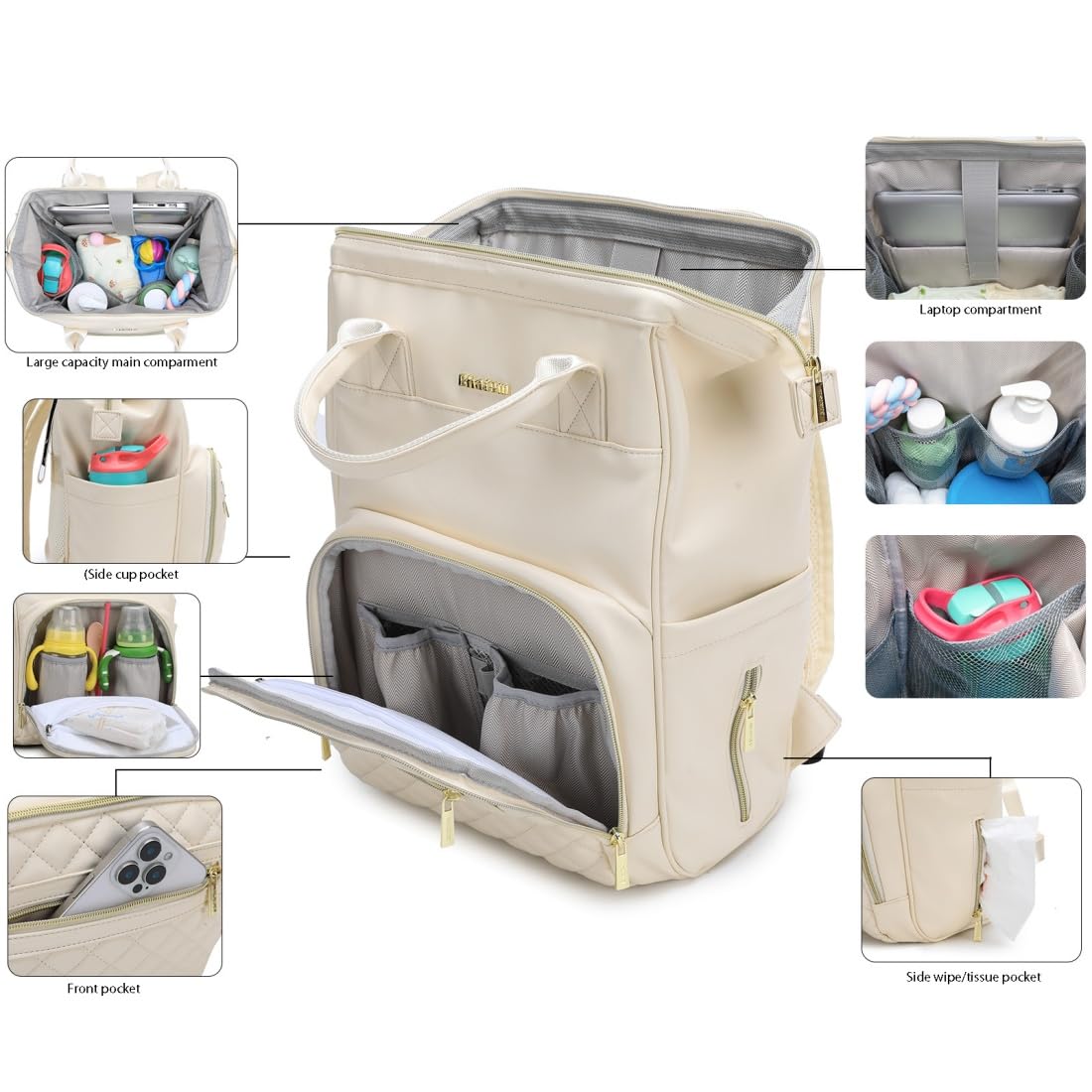 BHAFEM insulated bottle pockets keep beverages at the right temperature