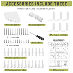 BHFOW Shelf corner-fit design saves floor space in small rooms and apartments.