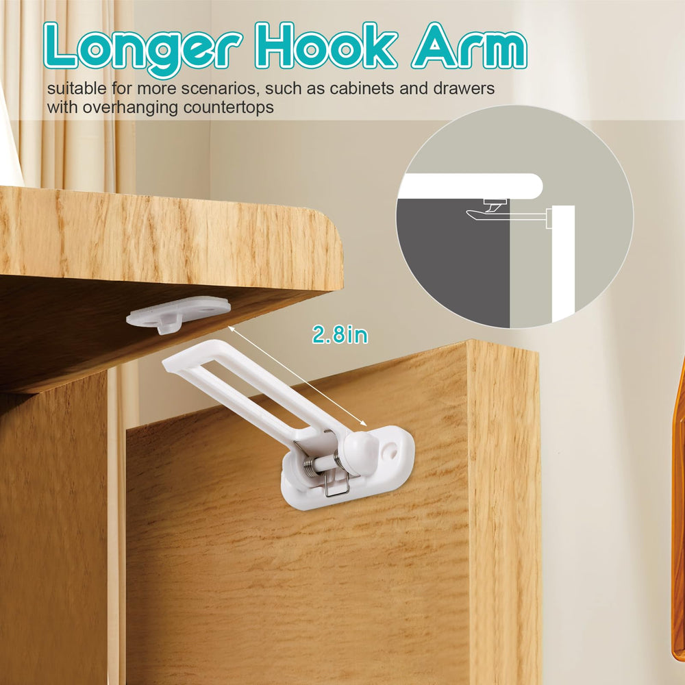 BHLBarley invisible foldable lock shown in closed position blending with cabinetry for discreet safety.