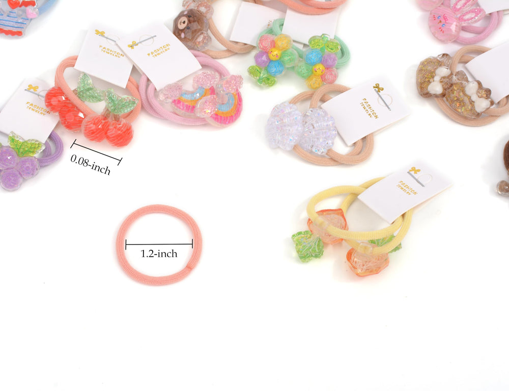 BIANHUAN 1-2 inch diameter hair ties closeup shows soft, snag-free elasticity.