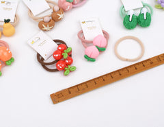 BIANHUAN 24-pack baby hair ties with vegetable patterns brighten everyday looks