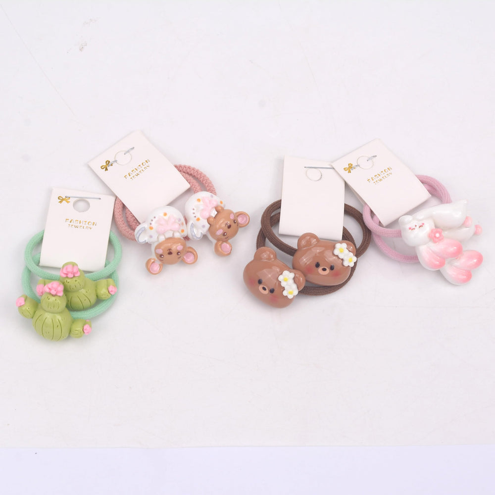 BIANHUAN assorted fruit animal ice cream flower ties on kid braid