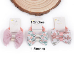BIANHUAN floral bow set on elastic ties for toddler hairstyles.