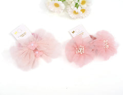 Baby girl with BIANHUAN bow hair ties, secure and gentle
