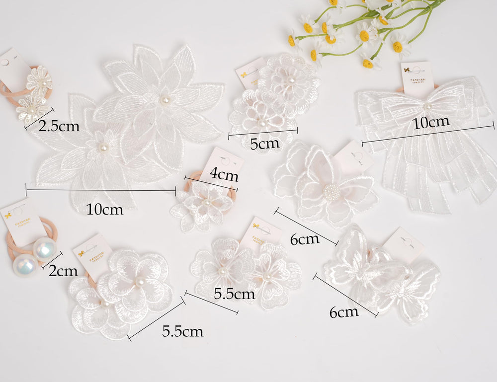 BIANHUAN baby hair ties set-a 4-inch bows close-up with soft grip