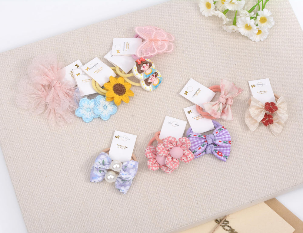 BIANHUAN 1.2-inch ponytail holders with bows ensure stable pigtails