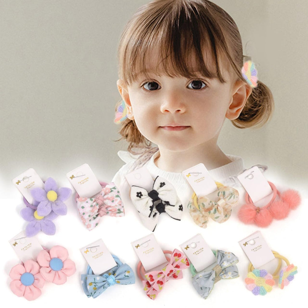 BIANHUAN Boutique hair ties with bows pack front ready to wear for daily styling