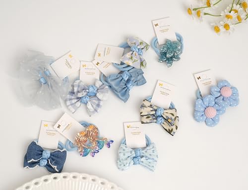 BIANHUAN hair ties bows closeup elastic detail shows non-slip grip and stretch