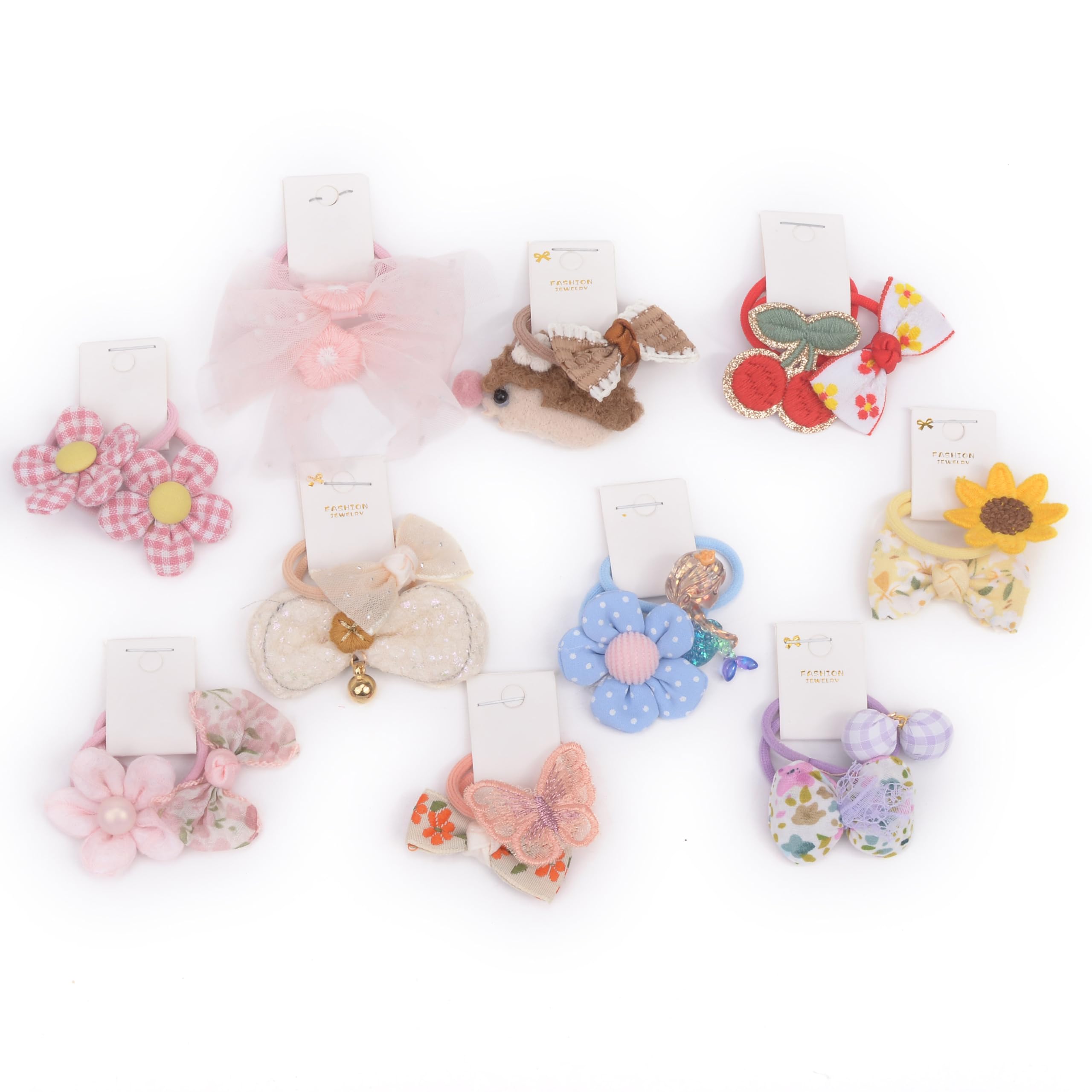 BIANHUAN hair ties with bows set-F packaging photo showing bright color variety for easy styling.